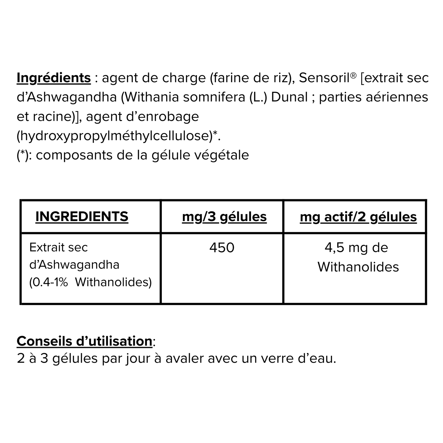 Ashwagandha Sensoril® - Stress & Résistance